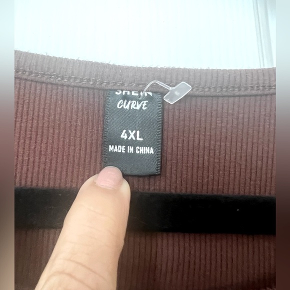 SHEIN NWOT Short Sleeve Ribbed Bodysuit 4XL, snap crotch. - Picture 2 of 5